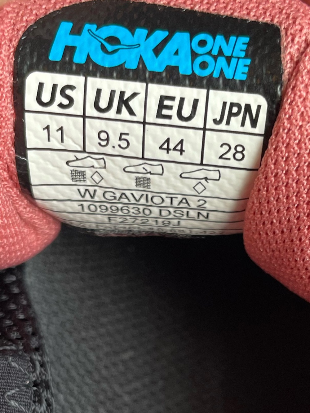 HOKA One One Gaviota 2 Women's Running Shoe in Dark Shadow / Lantana, Size 11 - Picture 12 of 12